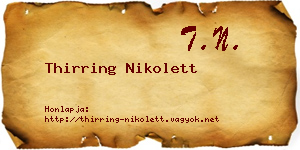 Thirring Nikolett névjegykártya