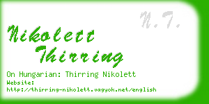 nikolett thirring business card